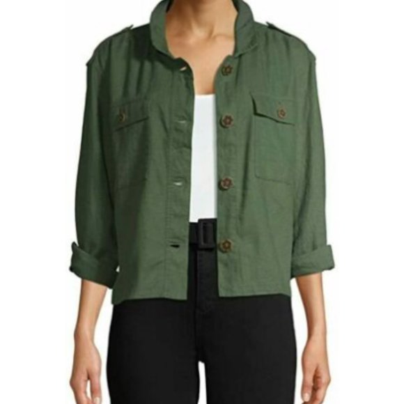 Jacket womens new sizes: M 8-10, L 12-14, XL 16-18 or XXL 20 Time & Tru linen - Picture 1 of 3